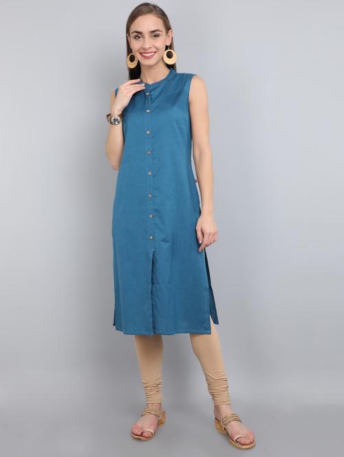 solid straight kurta - 17364154 - Very Small Image - 1