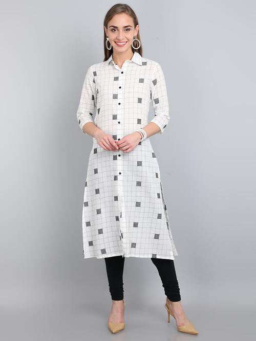 printed straight kurta - 17364180 - Very Small Image - 1