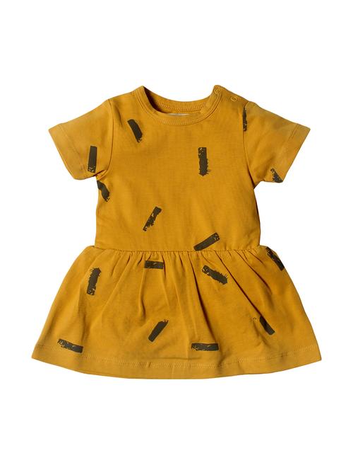 yellow colored cotton frock - 17364192 - Very Small Image - 1