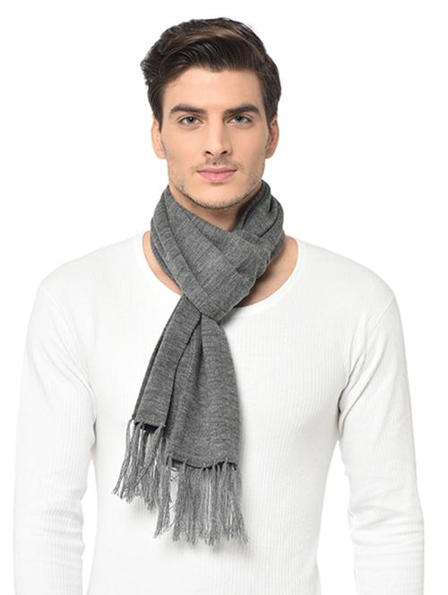 grey solid wool muffler - 17364348 - Very Small Image - 1