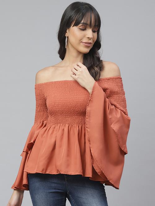 off shoulder bell sleeves top - 17364479 - Very Small Image - 1