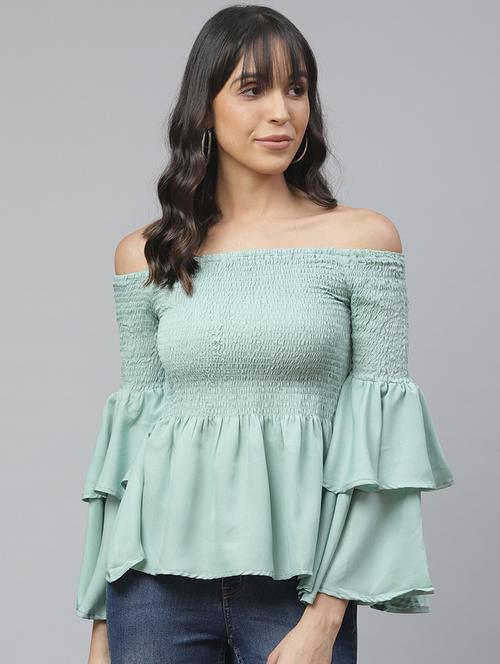off shoulder peplum top - 17364480 - Very Small Image - 1