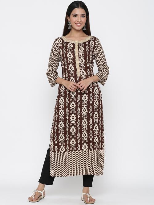 printed straight kurta - 17367608 - Very Small Image - 1