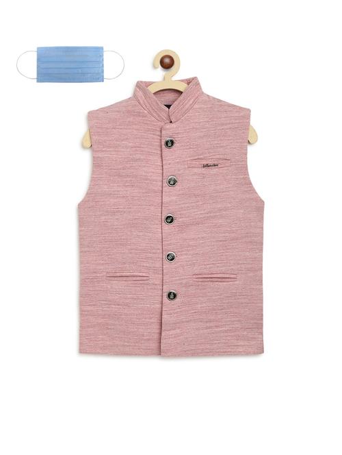 pink cotton nehru jacket - 17367785 - Very Small Image - 1