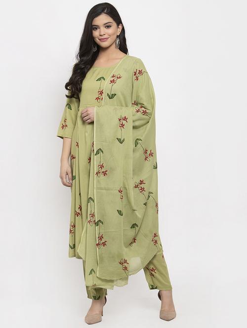 floral olive suit set - 17368154 - Very Small Image - 1
