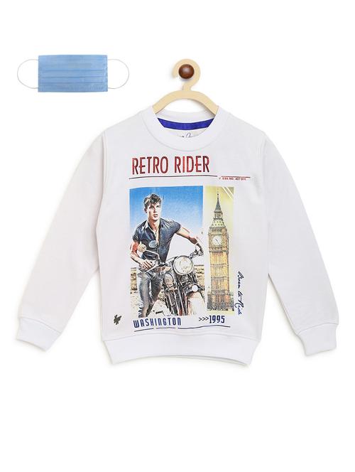 white fleece sweatshirt - 17368926 - Very Small Image - 1