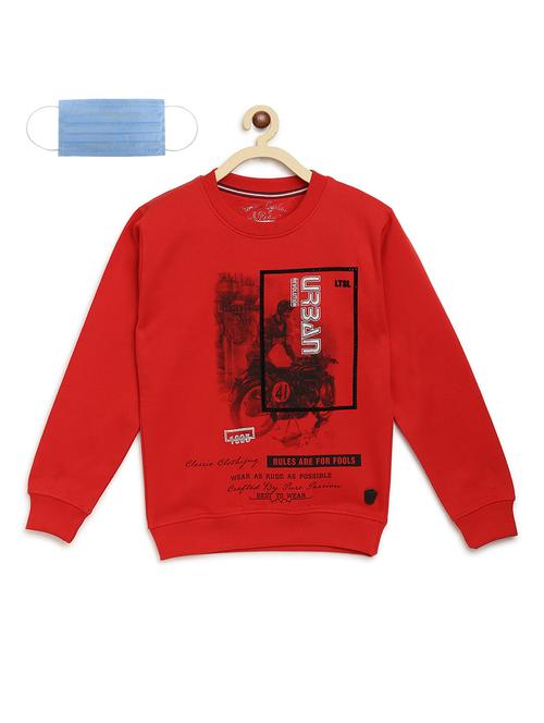 red fleece sweatshirt - 17368930 - Very Small Image - 1