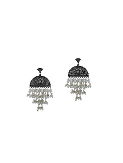 silver metal drop earring - 17369036 - Very Small Image - 1