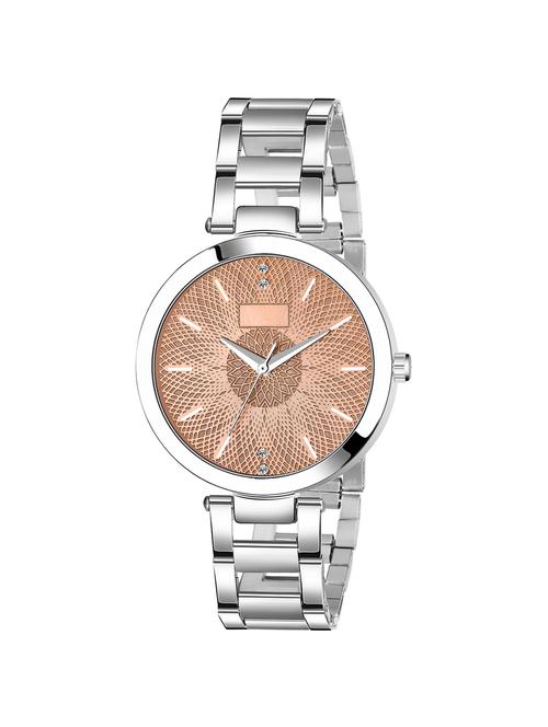new premium look mesh flower design brown dial & silver strap - 17369520 - Very Small Image - 1