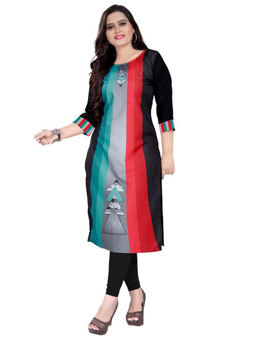 color block straight kurta - 17370465 - Very Small Image - 1