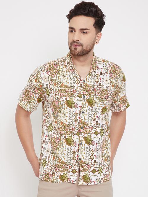 mens florals casual shirt - 17370537 - Very Small Image - 1