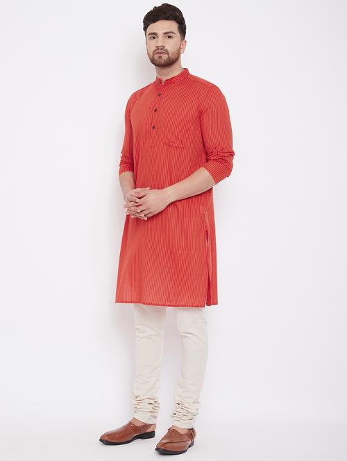 red striped long kurta - 17370608 - Very Small Image - 1