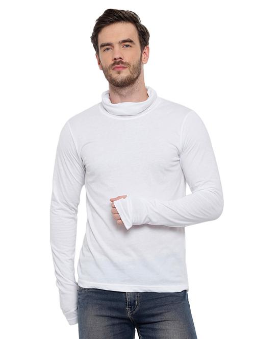 white solid thumb hole t-shirt - 17371180 - Very Small Image - 1