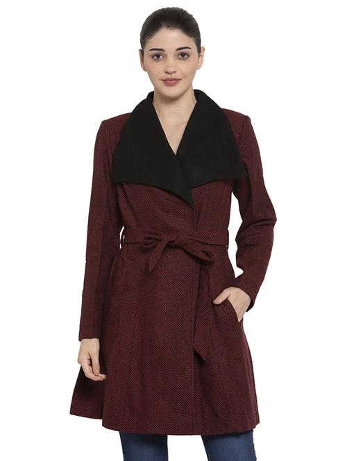 tie front trench/overcoat coat - 17371309 - Very Small Image - 1