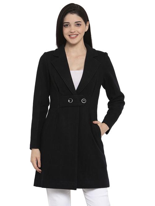 lapel neck trench/overcoat coat - 17371316 - Very Small Image - 1