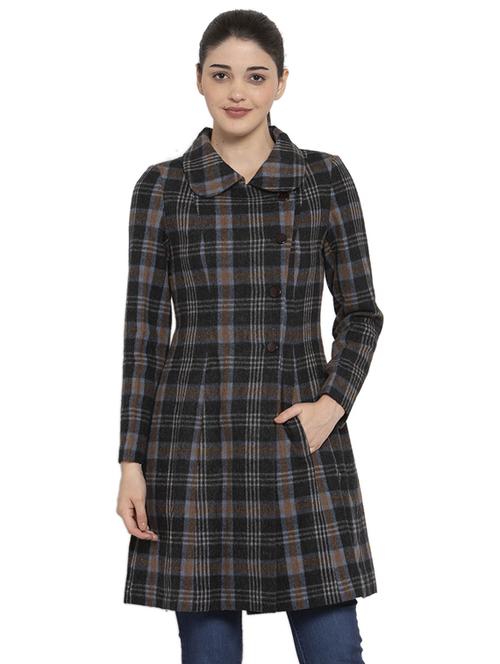 checkered trench/overcoat coat - 17371413 - Very Small Image - 1