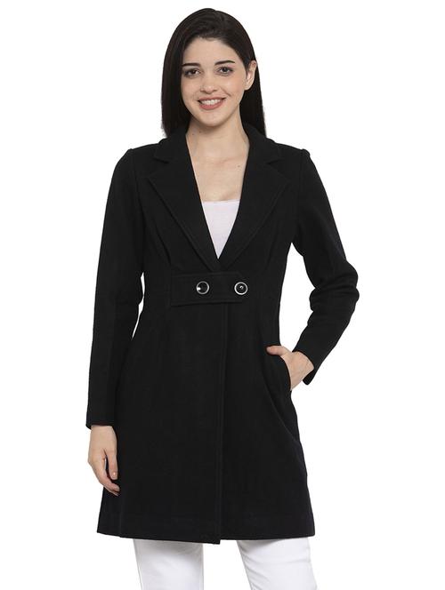 lapel neck trench/overcoat coat - 17371422 - Very Small Image - 1