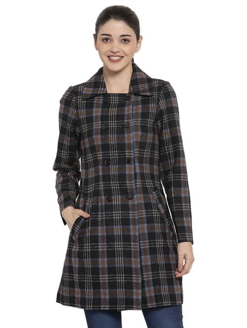 checkered trench/overcoat coat - 17371445 - Very Small Image - 1