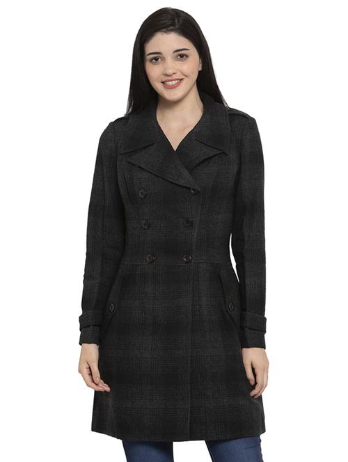 checkered trench/overcoat coat - 17371447 - Very Small Image - 1