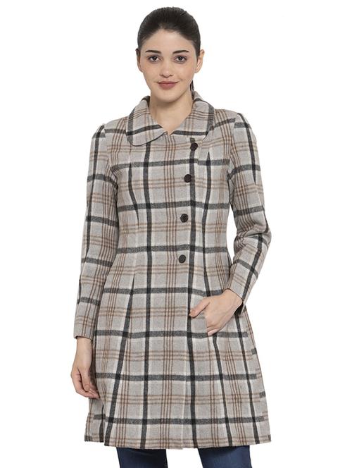 checkered trench/overcoat coat - 17371450 - Very Small Image - 1
