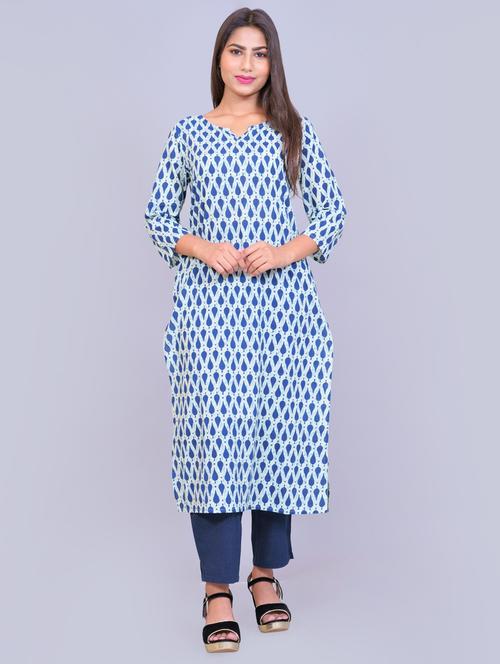 printed kurta pant set - 17371865 - Very Small Image - 1