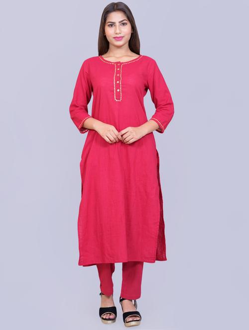 solid kurta pant set - 17371867 - Very Small Image - 1