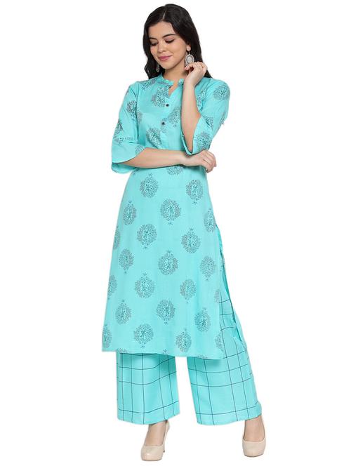 printed kurta palazzo set - 17372567 - Very Small Image - 1