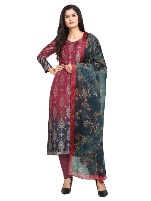 self design jacquard work unstitched suit - 17372887 - Very Small Image - 1