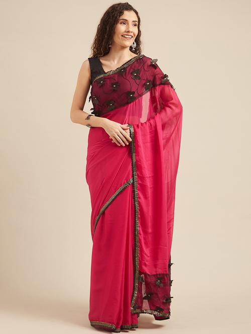 floral printed saree - 17373848 - Very Small Image - 1