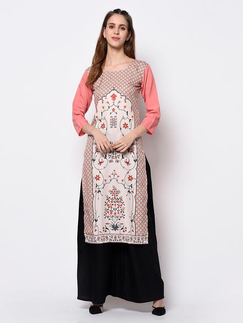 printed straight kurta - 17373896 - Very Small Image - 1