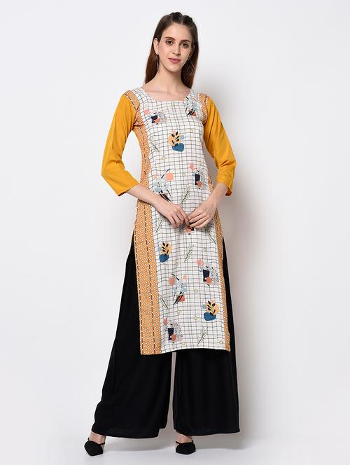 checkered straight kurta - 17373897 - Very Small Image - 1