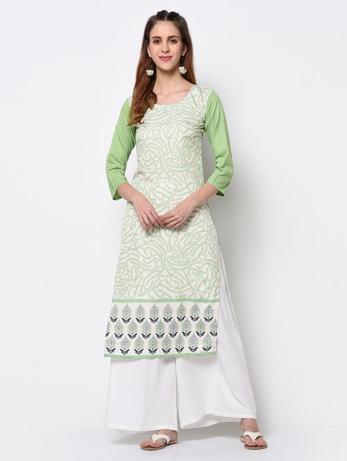printed straight kurta - 17373911 - Very Small Image - 1