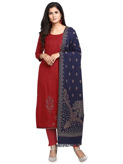 embroidered unstitched suit - 17374292 - Very Small Image - 1