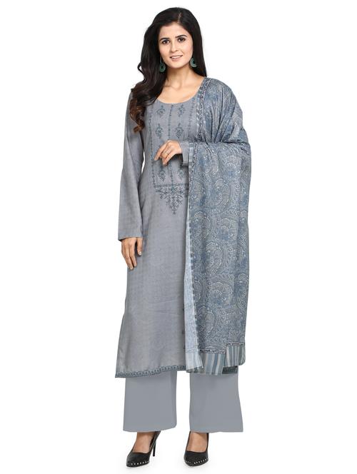 embroidered unstitched suit - 17374308 - Very Small Image - 1