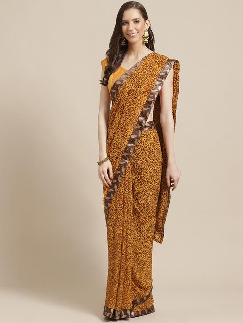 animal printed saree with blouse - 17375158 - Very Small Image - 1