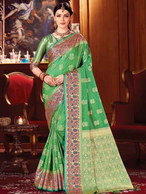 zari work handloom saree - 17375232 - Very Small Image - 1