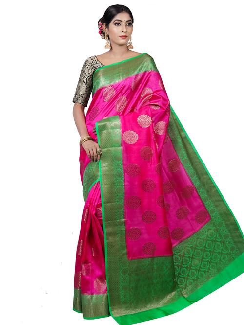 zari work banarasi saree with blouse - 17375439 - Very Small Image - 1
