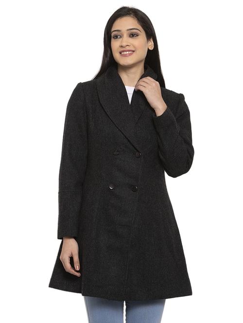lapel neck trench/overcoat coat - 17375472 - Very Small Image - 1