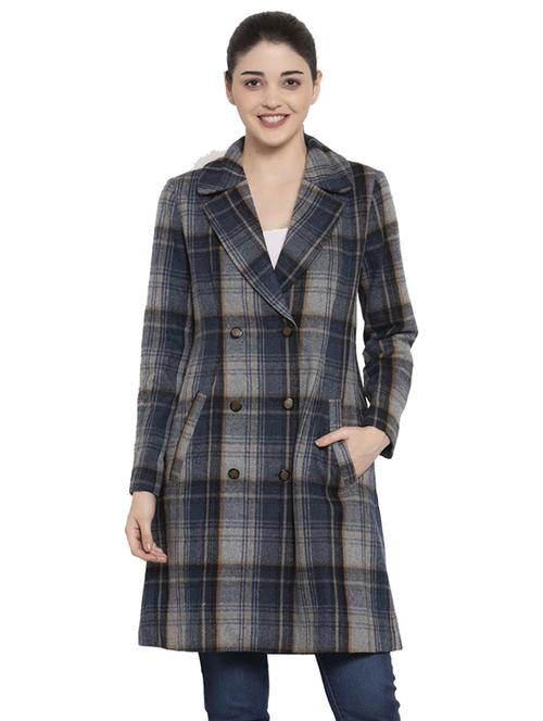 checkered trench/overcoat coat - 17375474 - Very Small Image - 1