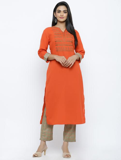 embroidered kurta pant set - 17375652 - Very Small Image - 1