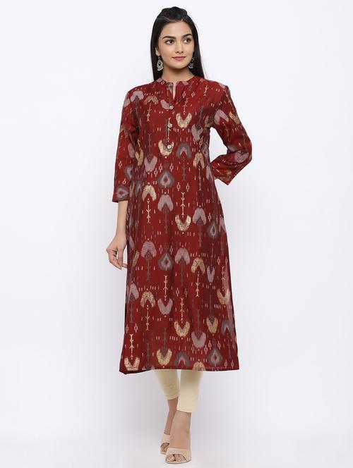 ikat print straight kurta - 17375659 - Very Small Image - 1