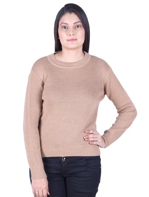 round neck solid pullover - 17376002 - Very Small Image - 1