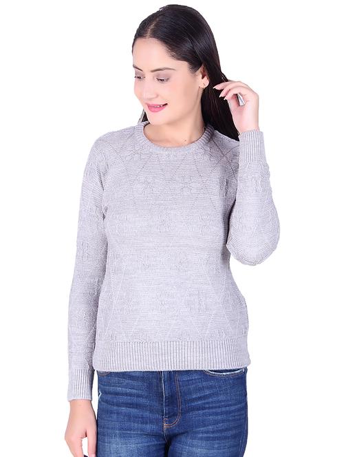 round neck solid pullover - 17376009 - Very Small Image - 1