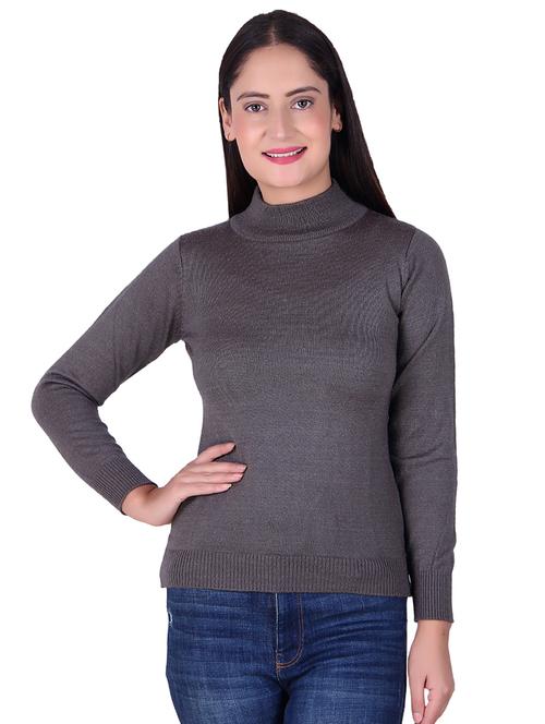 turtle neck solid pullover - 17376036 - Very Small Image - 1