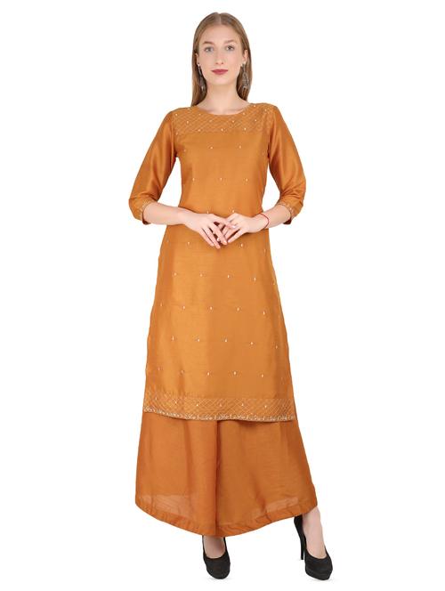 embroidered straight kurta - 17376049 - Very Small Image - 1