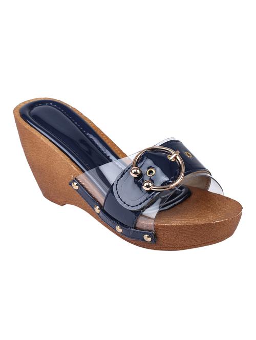 navy blue slip on wedge - 17376450 - Very Small Image - 1