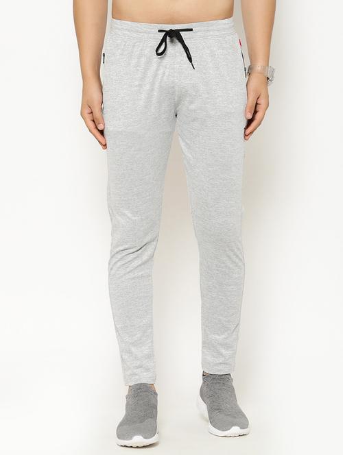 grey solid full length track pant - 17376661 - Very Small Image - 1