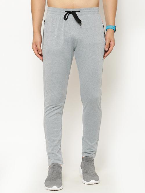 grey solid full length track pant - 17376662 - Very Small Image - 1