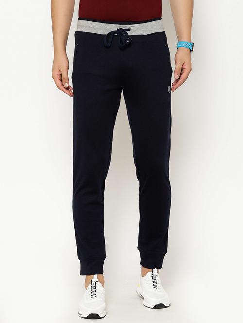 navy blue solid full length jogger - 17376777 - Very Small Image - 1