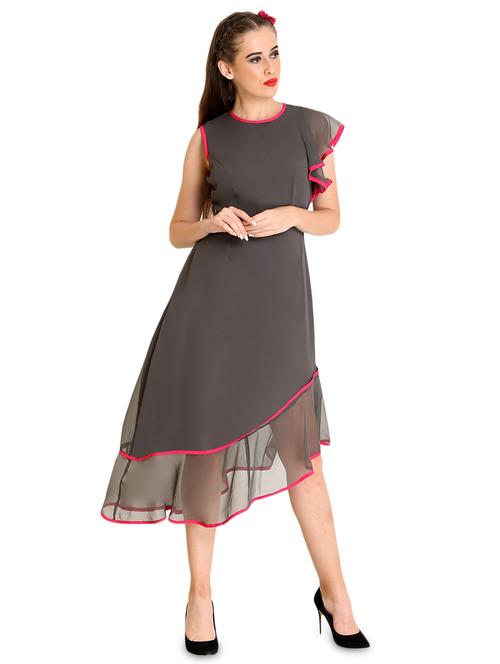 contrast detail asymmetric dress - 17376860 - Very Small Image - 1